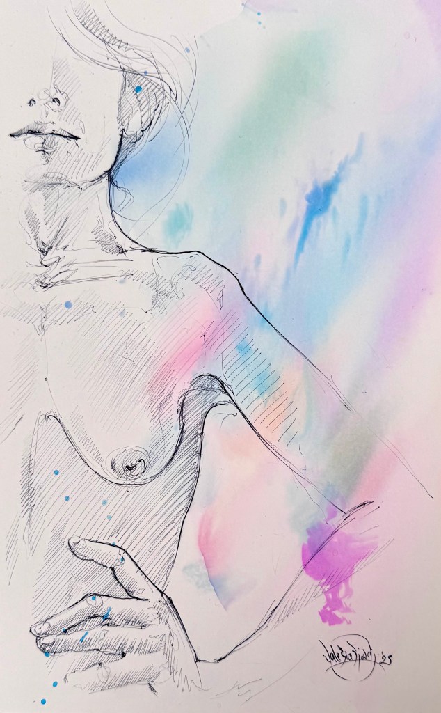 nudo artistico di donna
waterclor astrattismo e figurazione